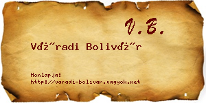 Váradi Bolivár névjegykártya